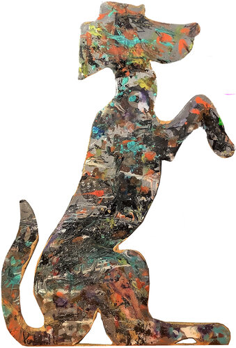 CHIEN acier 30 BLEU SCINTILLANT by PatMoli, 기타 매체 for Sale on Singulart
