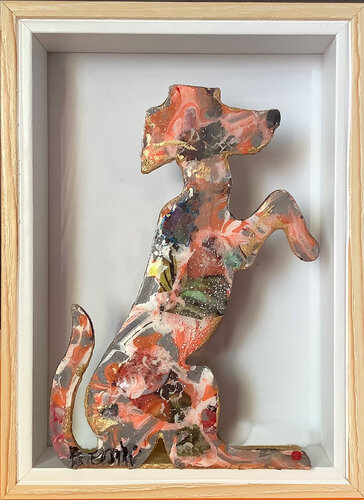 CHIEN CUIVRE SOUS CADRE di PatMoli, Altri media in vendita su Singulart