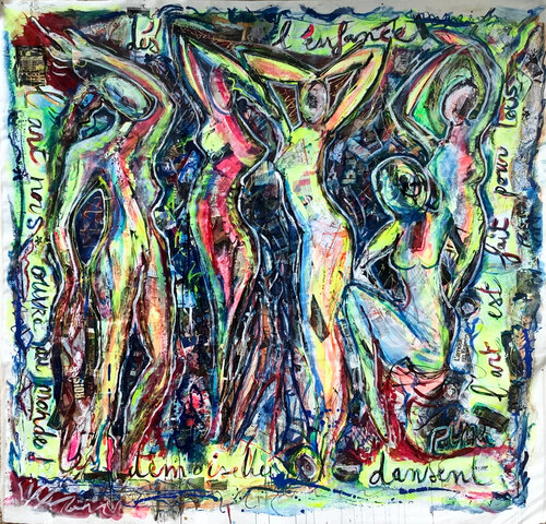 Les Demoiselles dansent ! van PatMoli, Schilderij te koop op Singulart