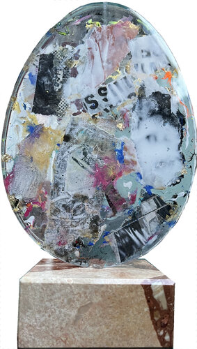 Oeuf street art sur socle marbre de PatMoli, Otros medios a la venta en Singulart