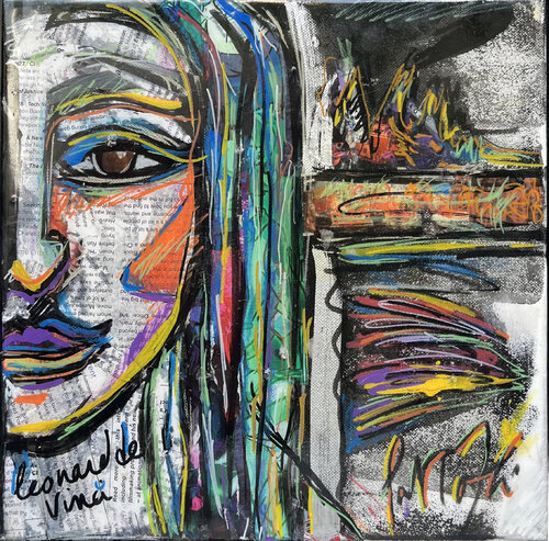 Femme Leonard de Vinci di PatMoli, Pittura in vendita su Singulart