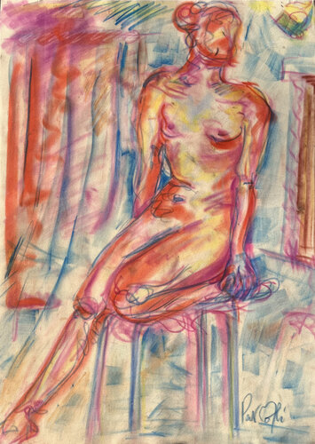 FEMME NUE ASSISE di PatMoli, Opera su carta in vendita su Singulart