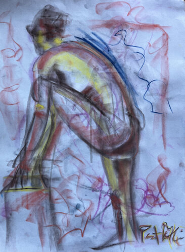 Un pied sur le tabouret di PatMoli, Disegno in vendita su Singulart