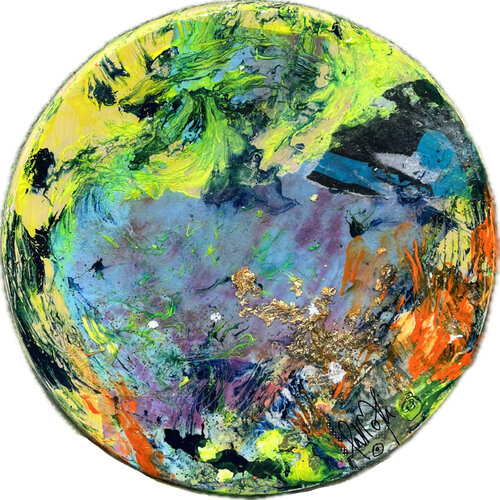 Tabouret fauviste à la feuille d'or von PatMoli, Andere Medien kaufen auf Singulart