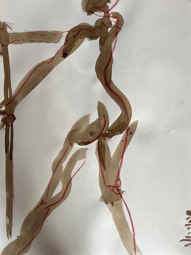 Femme debout au baton di PatMoli, Disegno in vendita su Singulart