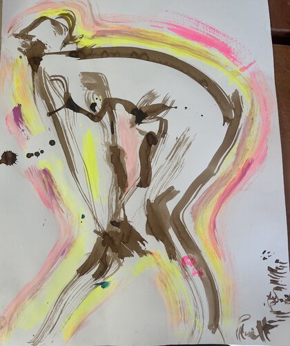 Femme penchée by PatMoli, Drawing for Sale on Singulart