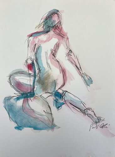 Femme à genoux de dos von PatMoli, Werk auf Papier kaufen auf Singulart