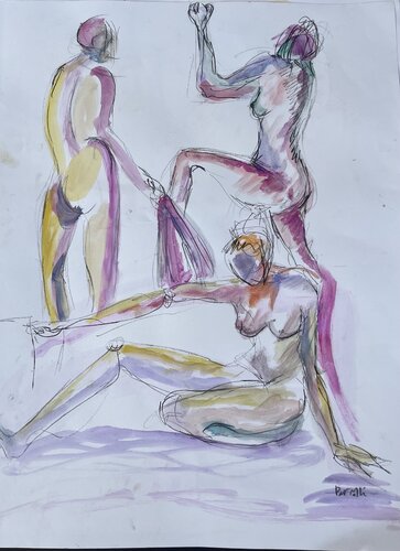 3 Femmes by PatMoli, Work on Paper for Sale on Singulart