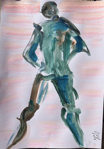 Homme bleu de dos von PatMoli, Malerei kaufen auf Singulart