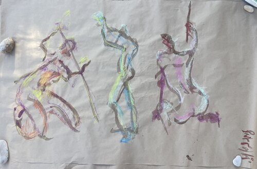 3 persona en couleurs par PatMoli, Œuvre sur papier en vente sur Singulart