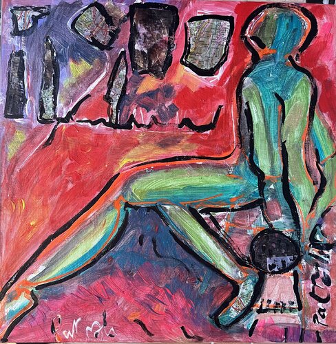 Les mains cachent ce que l’âme voit di PatMoli, Pittura in vendita su Singulart