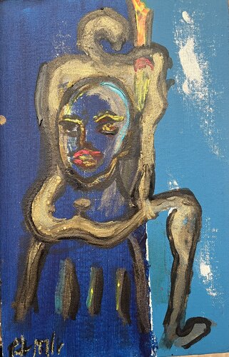 La tête dans le coeur di PatMoli, Pittura in vendita su Singulart