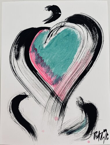 COEUR BLEU/ROSE von PatMoli, Malerei kaufen auf Singulart