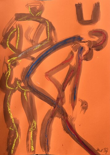 Ma révérence sur orange di PatMoli, Pittura in vendita su Singulart