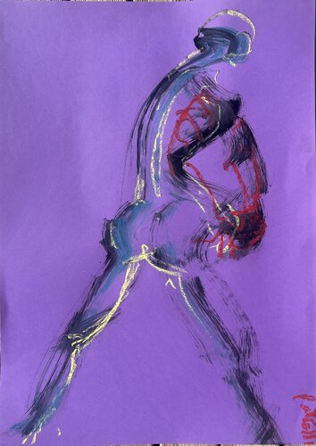 MARCHE OU REVE SUR VIOLET by PatMoli, Work on Paper for Sale on Singulart