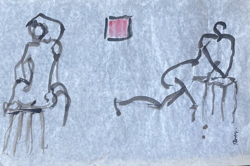 repos minimum dans la soie blanche von PatMoli, Zeichnungen kaufen auf Singulart