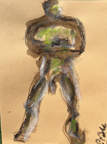 Homme debout van PatMoli, Werk op papier te koop op Singulart