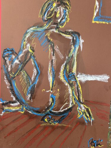 Je t'attends by PatMoli, Work on Paper for Sale on Singulart