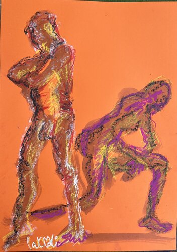 Bouderie sur orange de PatMoli, Obra en papel a la venta en Singulart
