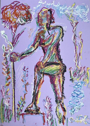 La plus grande fleur , sur violet by PatMoli, Work on Paper for Sale on Singulart