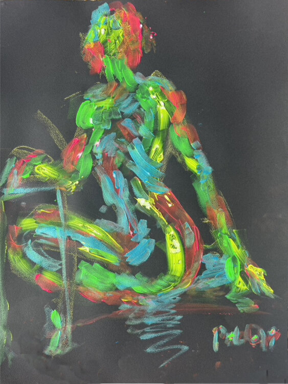 Nu en peintures fluo PatMoli