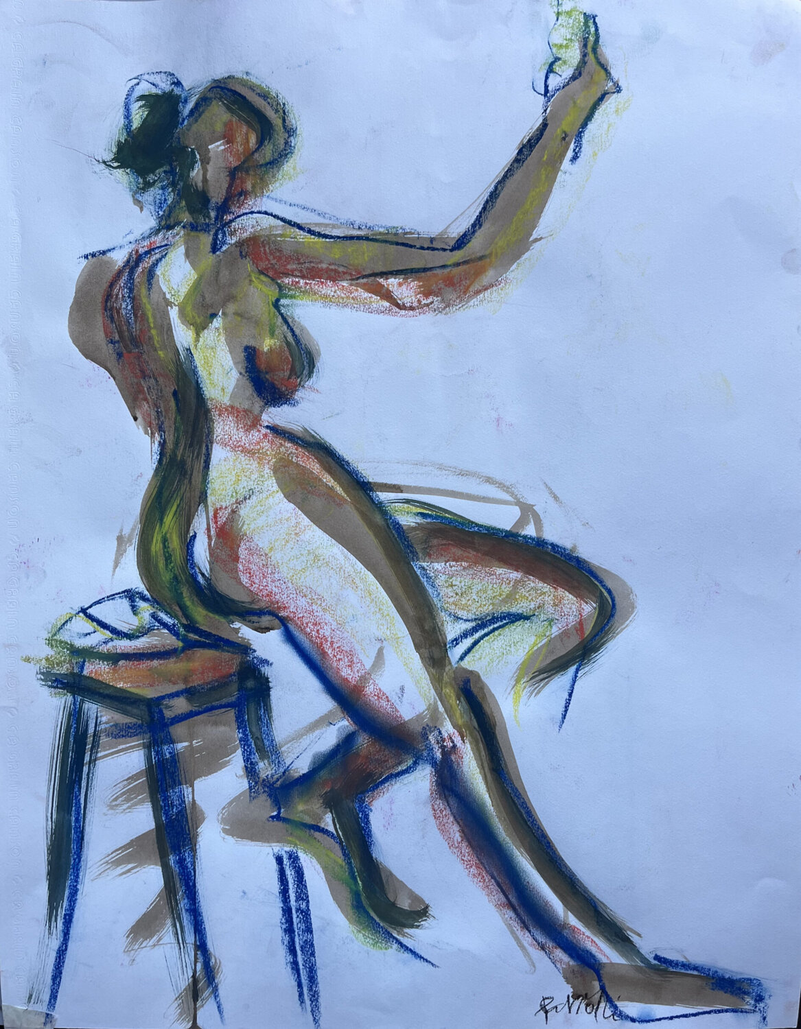 Assise sur le tabouret PatMoli