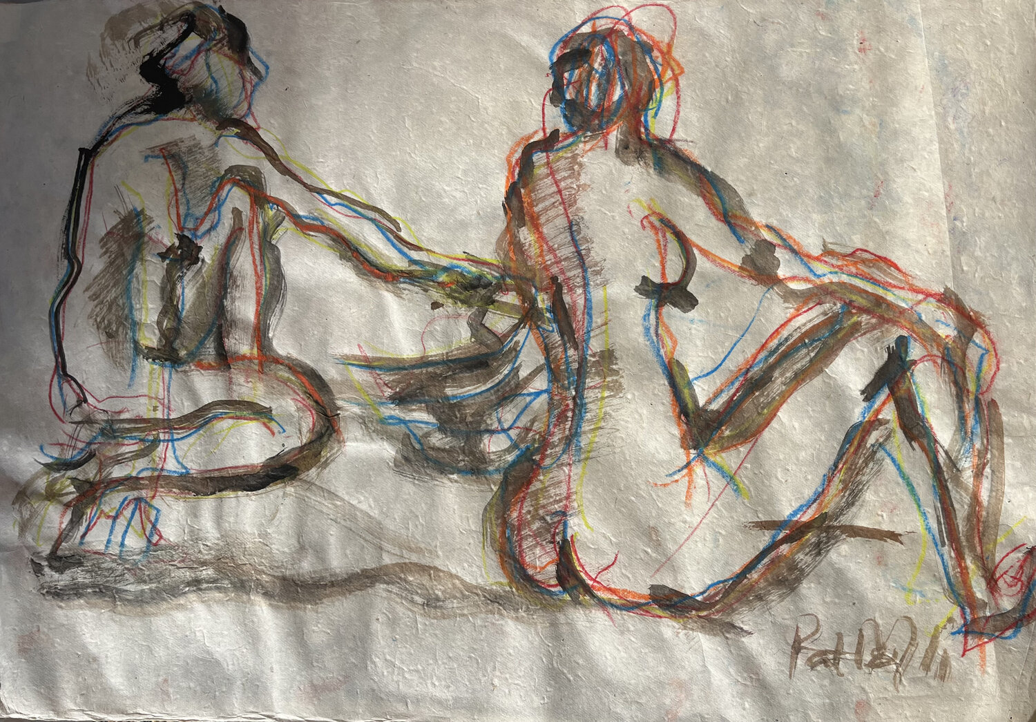 2 femmes sur beige de soie PatMoli