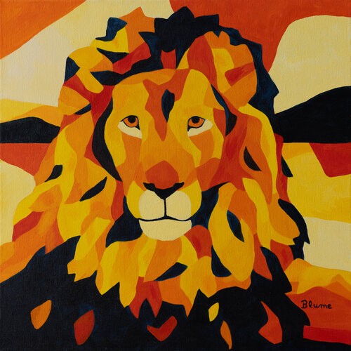 Fiery Lion Head von Beate Blume, Malerei kaufen auf Singulart