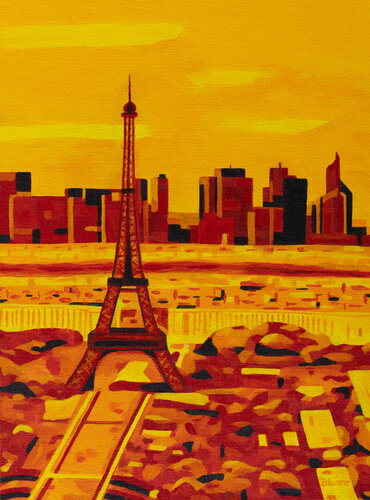 Sunset at the Eiffel Tower von Beate Blume, Malerei kaufen auf Singulart