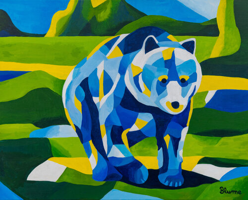 Blue Bear di Beate Blume, Pittura in vendita su Singulart