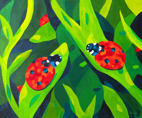 Lush Ladybug Luck von Beate Blume, Malerei kaufen auf Singulart