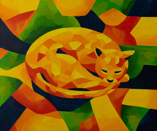 Colourful Catnap von Beate Blume, Malerei kaufen auf Singulart