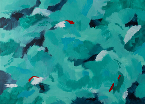 Twirling Turquoise di Beate Blume, Pittura in vendita su Singulart