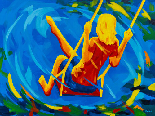 Carefree on a Swing di Beate Blume, Pittura in vendita su Singulart