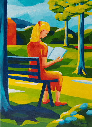 Reading Woman in a Park de Beate Blume, Pintura a la venta en Singulart