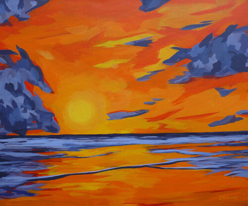 Seaside Sunset di Beate Blume, Pittura in vendita su Singulart