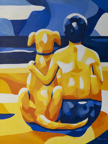 Best Friends on the Beach van Beate Blume, Schilderij te koop op Singulart