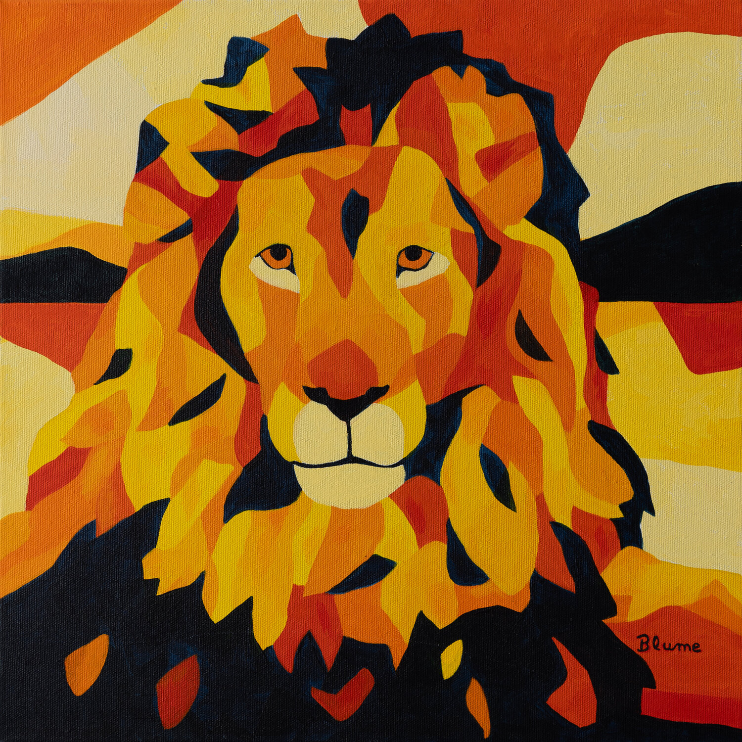 Fiery Lion Head Beate Blume