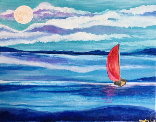 Into the Blue di Amelie Monira Egenolf, Pittura in vendita su Singulart