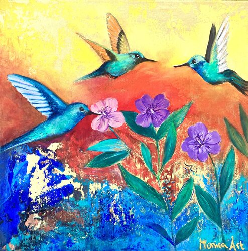 On the wings of spirits von Amelie Monira Egenolf, Malerei kaufen auf Singulart