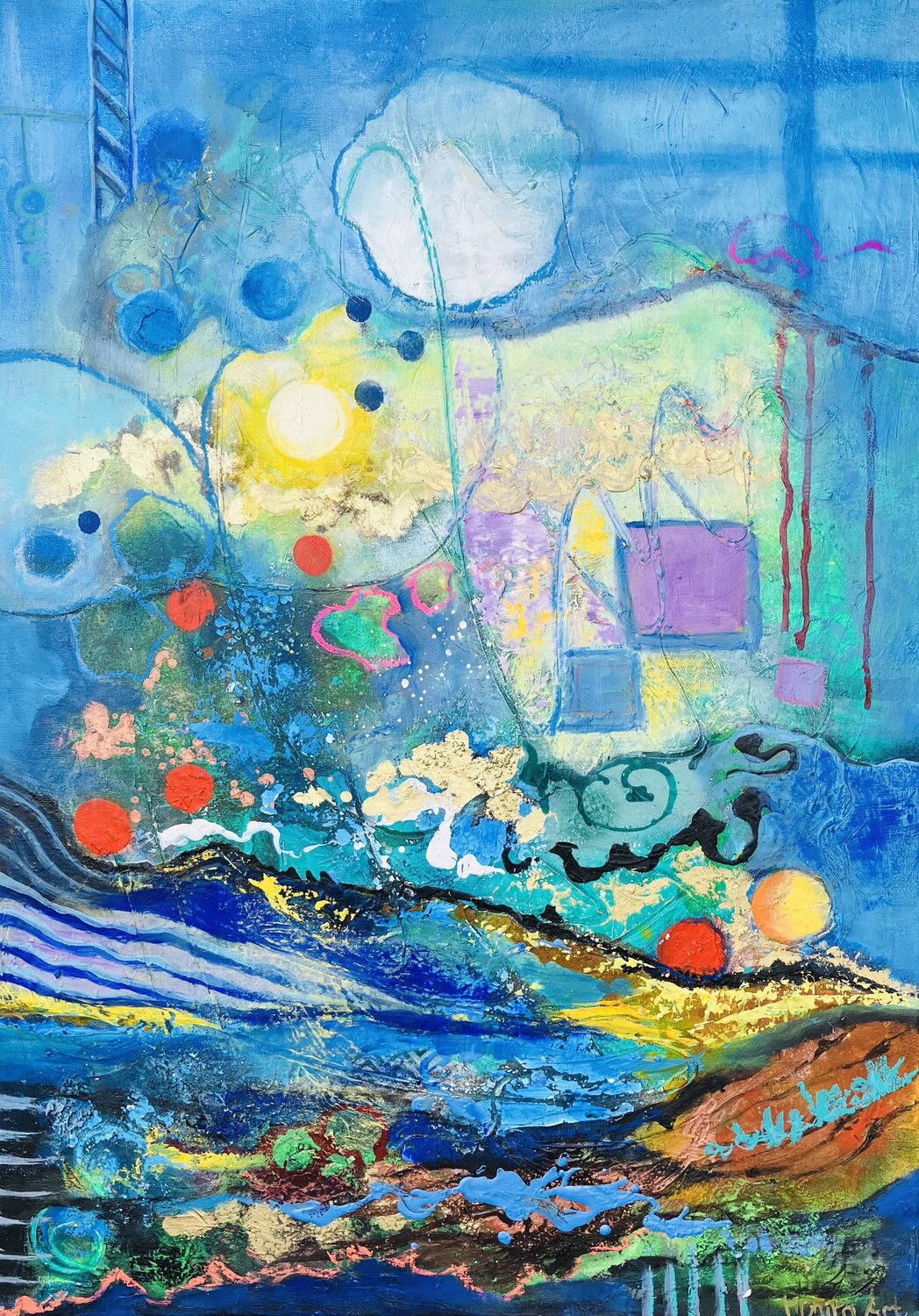 Golden light of freedom Amelie Monira Egenolf Originalgemälde zu verkaufen