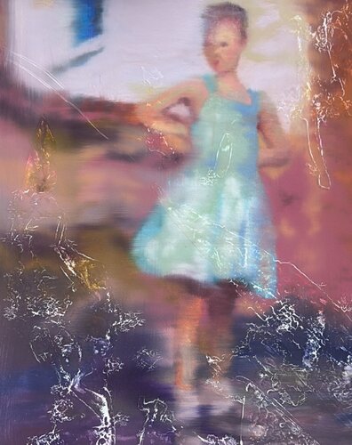 The Boy in the blue dress di Lukas Moll, Pittura in vendita su Singulart