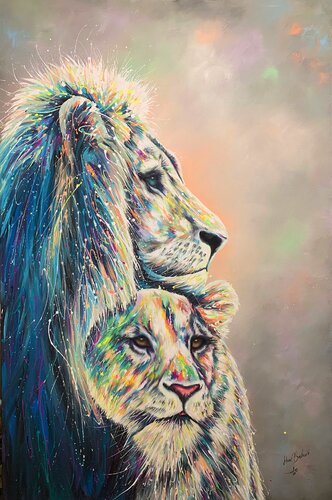 A King always protects his Queen di Hani Badawi Leo, Pittura in vendita su Singulart