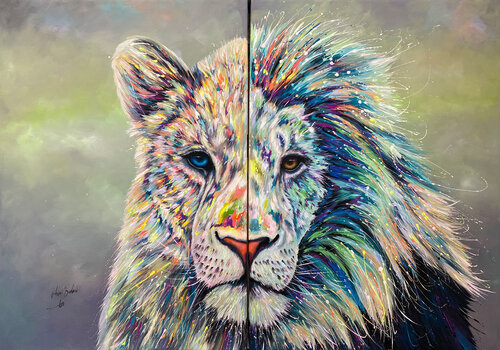 Anime Gemelle Lion & Lioness di Hani Badawi Leo, Pittura in vendita su Singulart