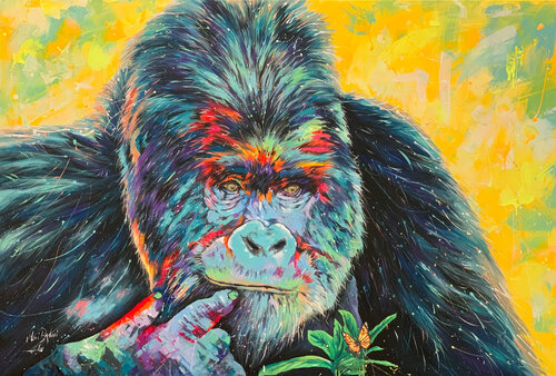 Gorilla innamorato van Hani Badawi Leo, Schilderij te koop op Singulart