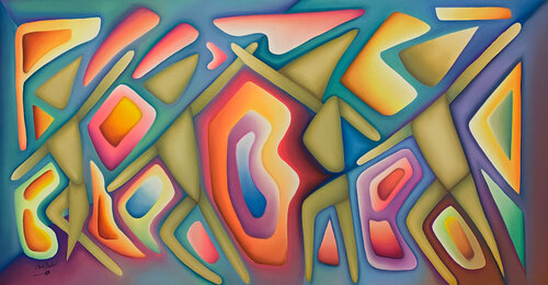 Happy Couples Colors van Hani Badawi Leo, Schilderij te koop op Singulart
