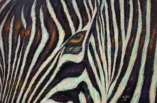 Zebra occhi profondi di Hani Badawi Leo, Pittura in vendita su Singulart