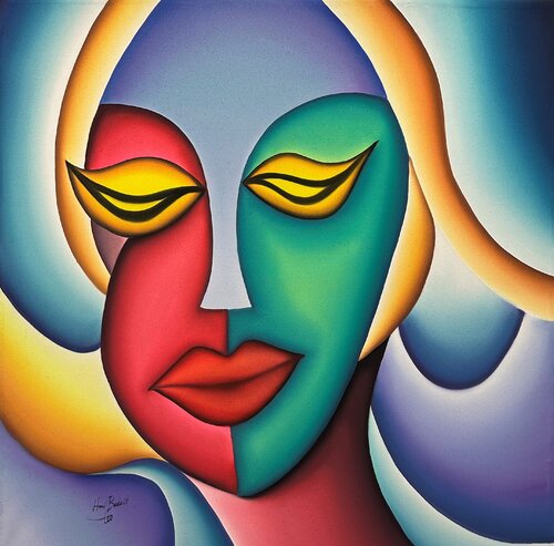Woman in love van Hani Badawi Leo, Schilderij te koop op Singulart