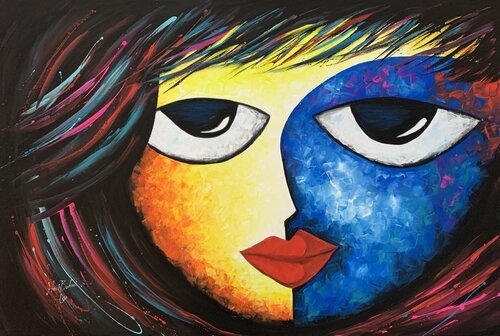 The Mood of women's van Hani Badawi Leo, Schilderij te koop op Singulart