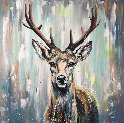 Cervo Pop Color par Hani Badawi Leo, Peinture en vente sur Singulart